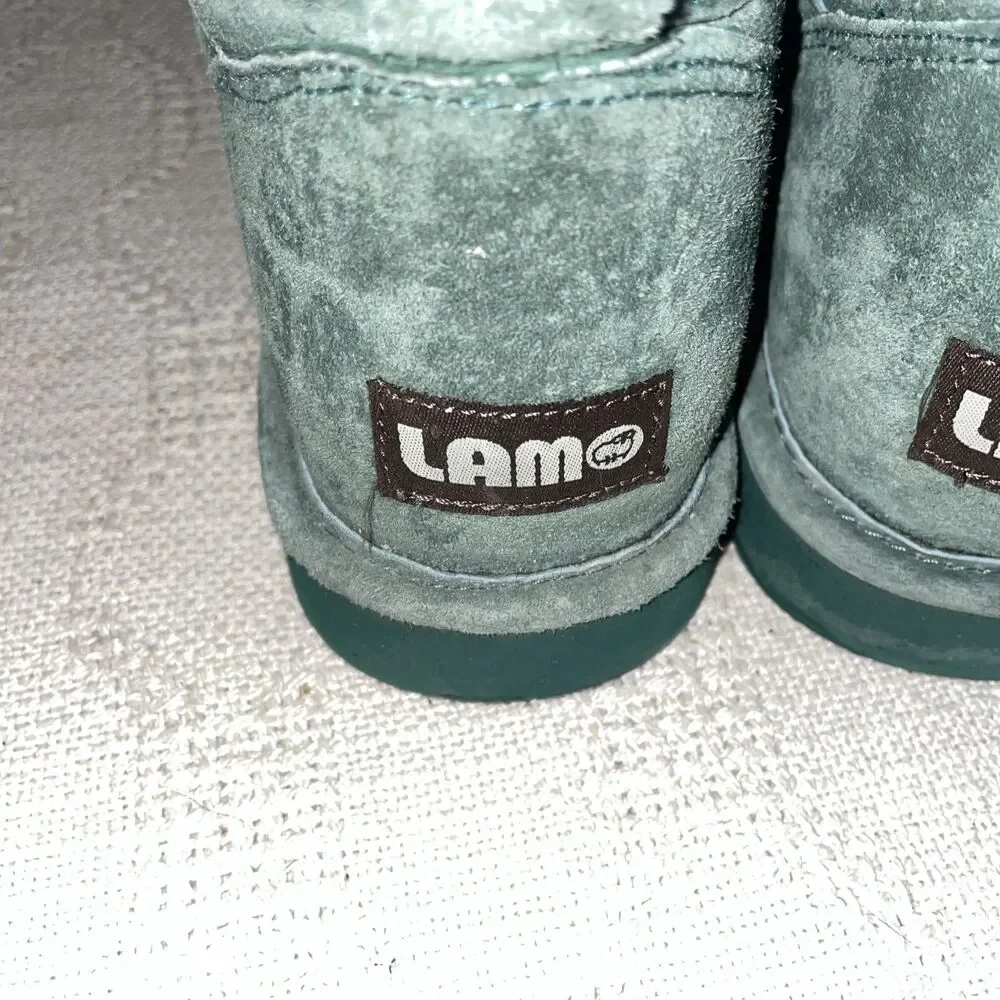 Lamo Women’s Fleece Lined Boots Size 9 M Green Leather Outdoors Comfort Warmth 1